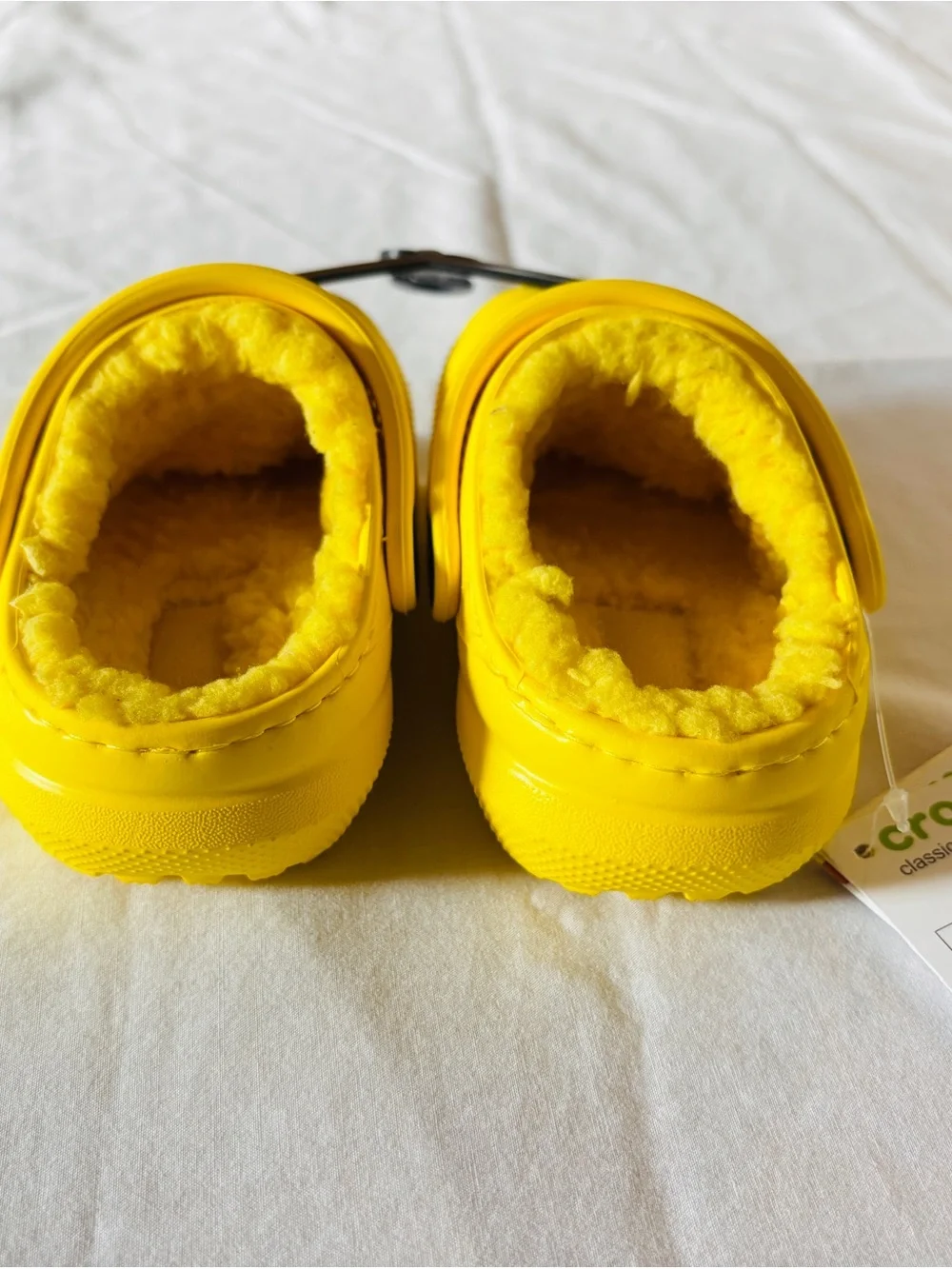 Crocs Kids' Classic Lined Clog | Kids' Slippers, Lemon, 5 Toddler
